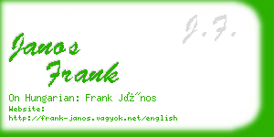 janos frank business card
